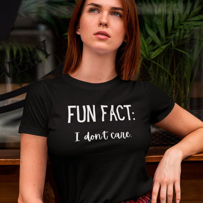 fun-fact-i-dont-care-funny-black-t-shirt-womens-sarcastic-mockup-of-a-stylish-woman-wearing-a-bella-and-canvas-round-neck-tee-jpg