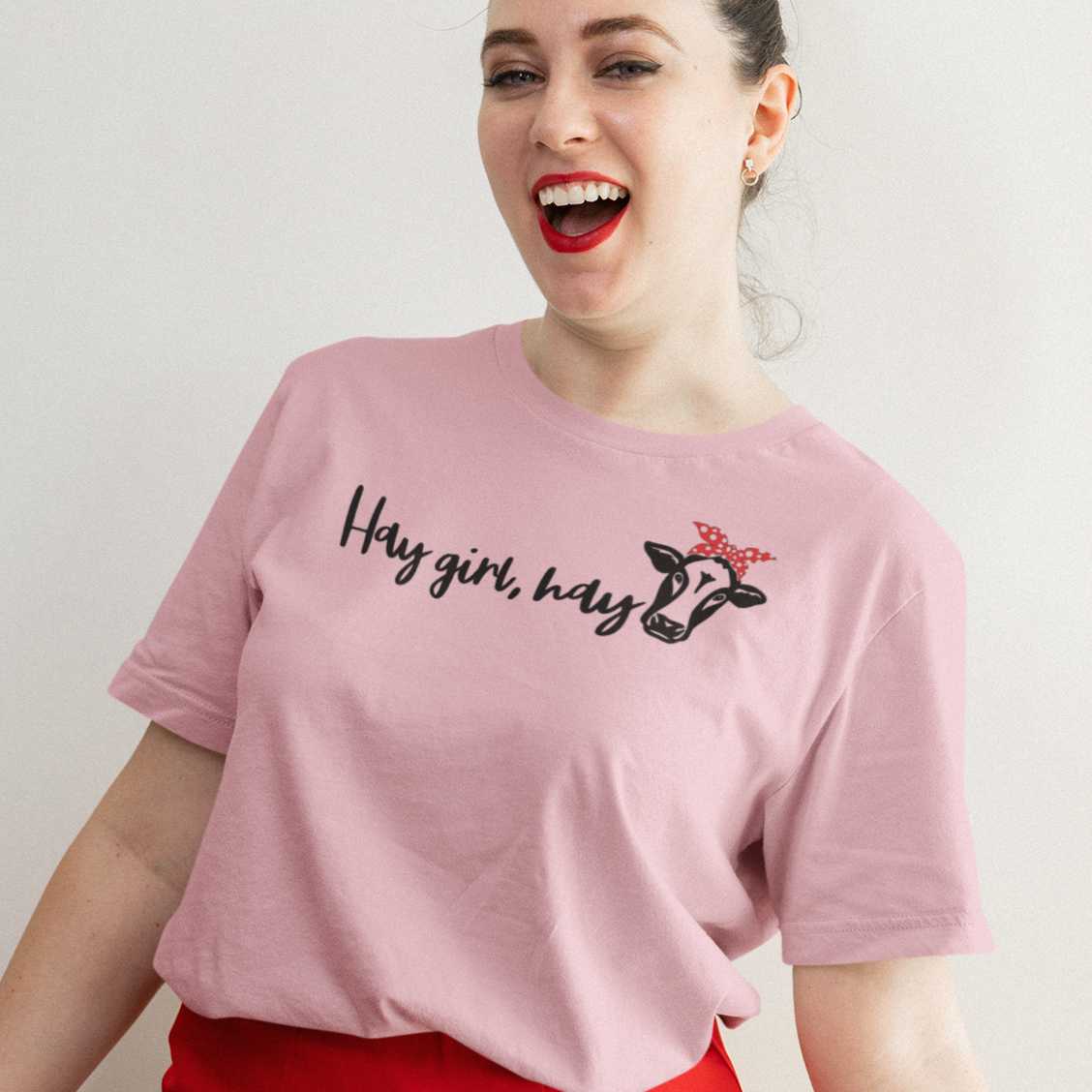 hay-girl-hay-pink-t-shirt-cowgirl-womens-t-mockup-of-a-happy-woman-posing-with-her-valentine-s-day-outfit