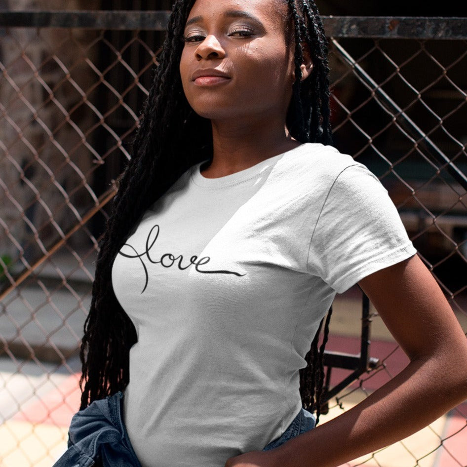 love-white-t-shirt-womens-mockup-of-a-young-woman-with-box-braids-wearing-a-cool-tee