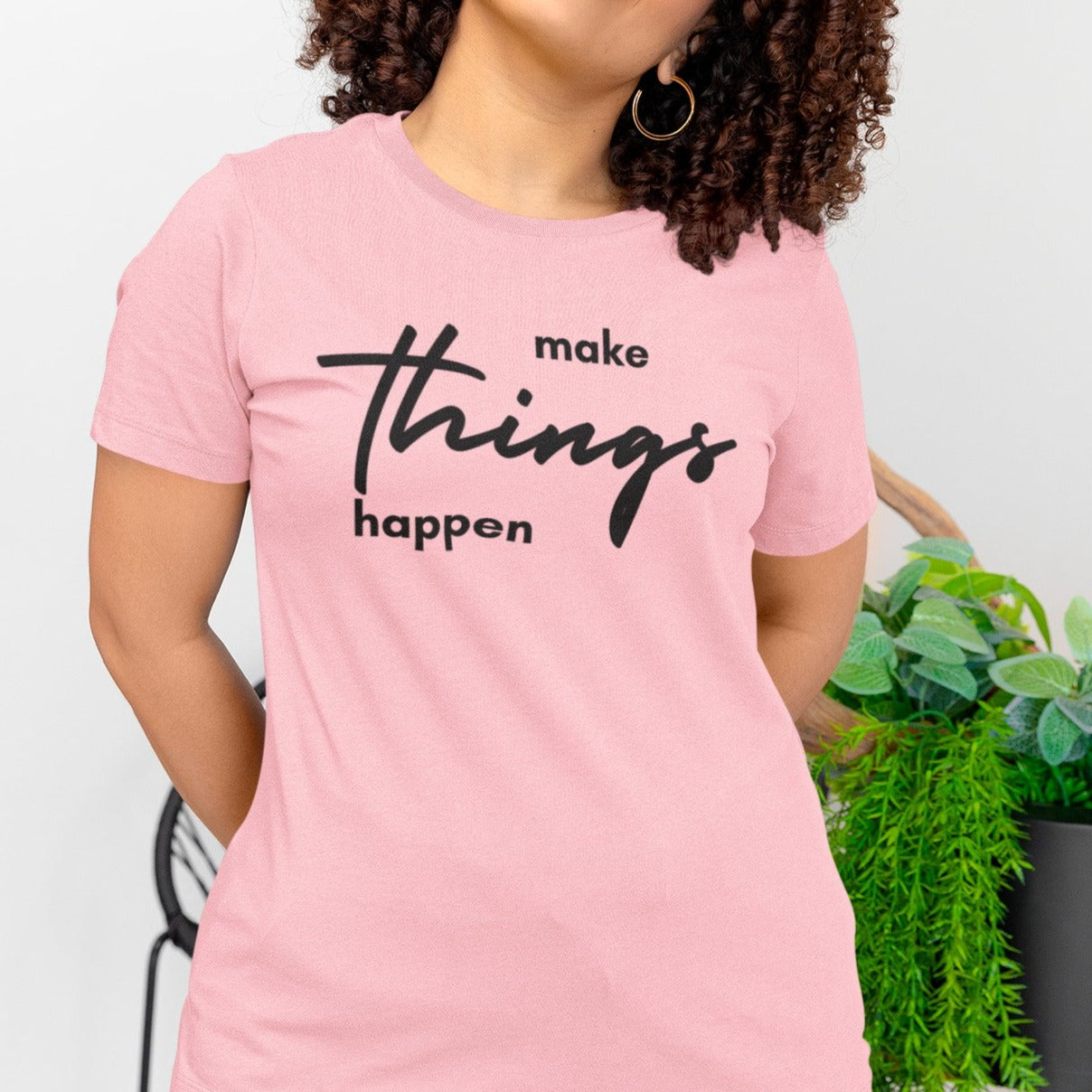 make-things-happen-pink-t-shirt-women-inspiring-mockup-of-a-curly-haired-woman-wearing-a-bella-canvas-crewneck-t-shirt