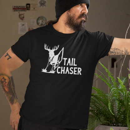 mockup-of-a-man-wearing-a-tail-chaser-black-t-shirt-and-looking-through-a-window