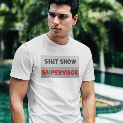 shit-show-supervisor-t-shirt-mockup-of-a-fashionable-man-posing-by-a-pool