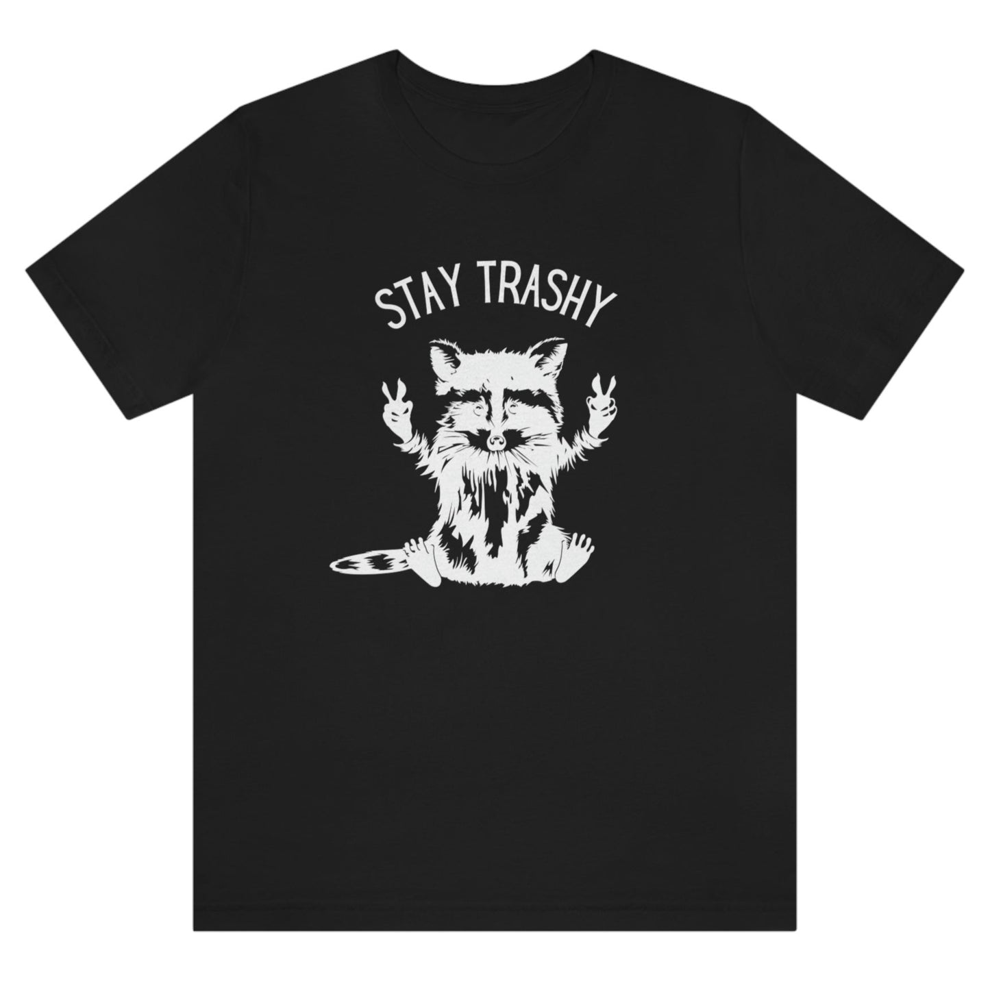 stay-trashy-with-racoon-black-t-shirt-unisex