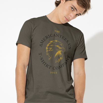 the-americantees-us-t-shirt-company-2023-army-green-tee-mockup-of-a-young-man