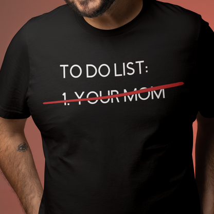 to-do-list-your-mom-t-shirt-mockup-featuring-a-man-smiling-against-a-colorful-back-setting