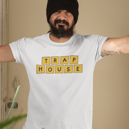 trap-house-mockup-of-a-tattooed-man-wearing-a-t-shirt-indoors