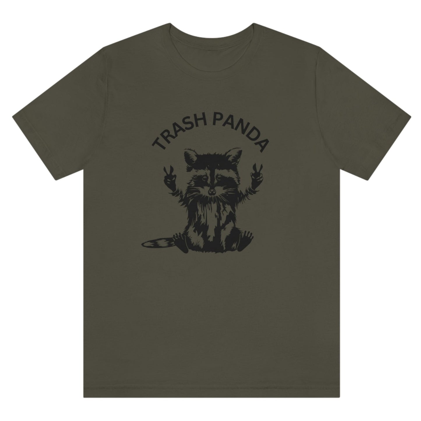 trash-panda-racoon-army-green-t-shirt-unisex