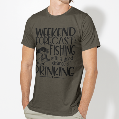 weekend-forecast-fishing-with-a-good-chance-of-drinking-army-greent-shirt-bella-canvas-tee-mockup-featuring-a-confident-young-man